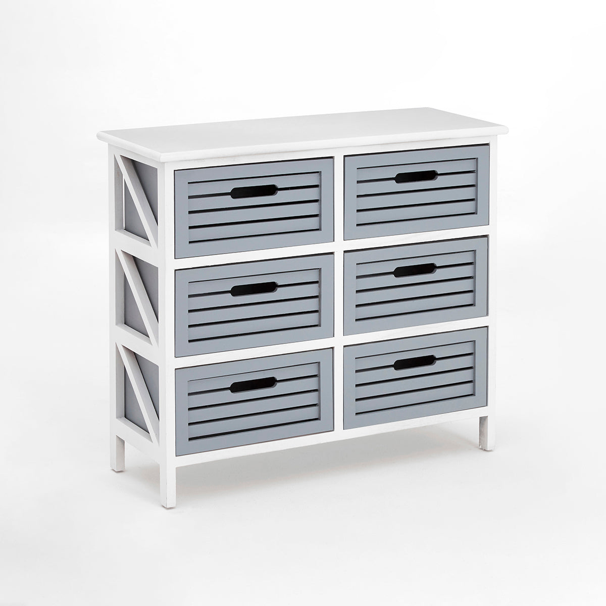 Vermont 6 Grey Drawers Unit