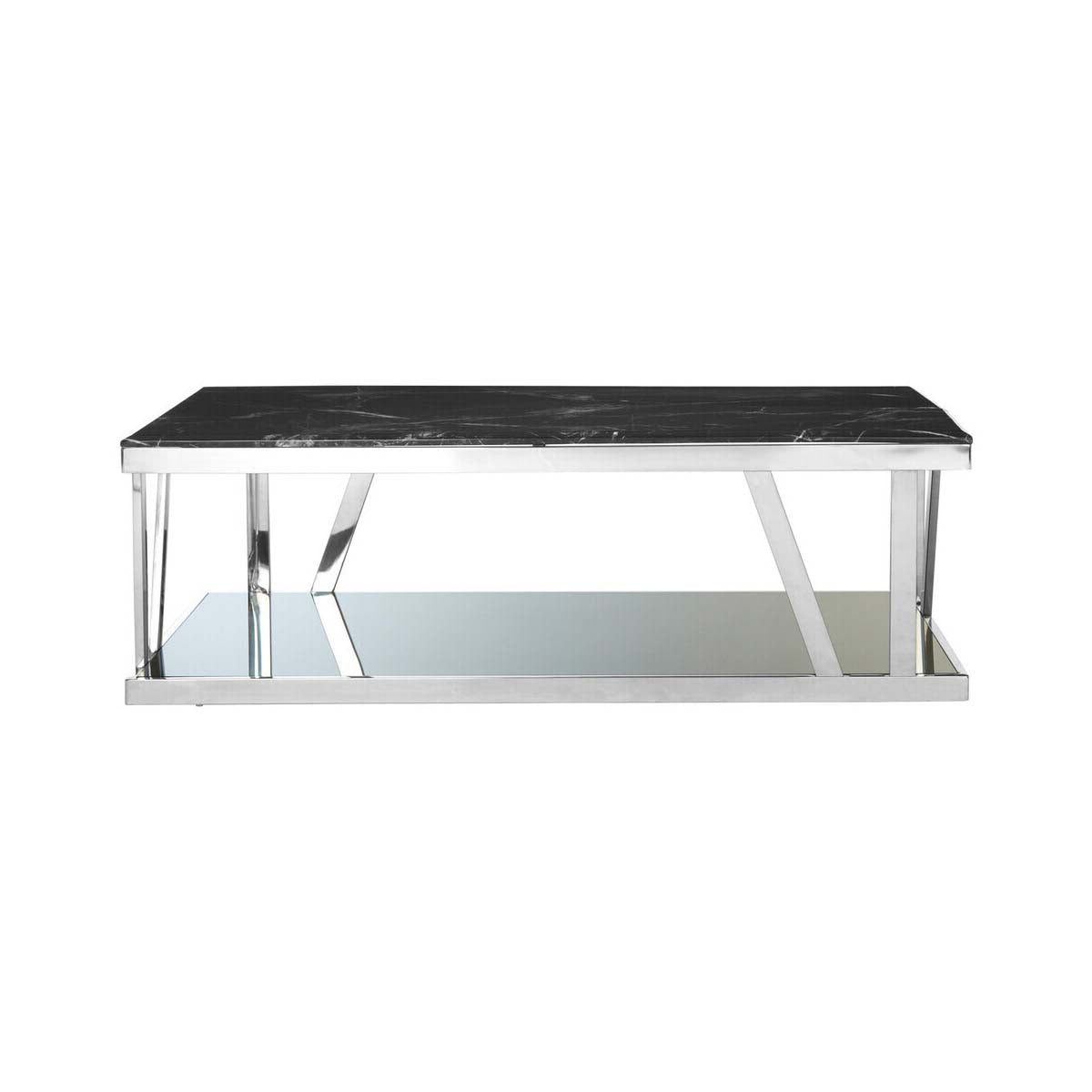 Ackley Silver Coffee Table with Marble Top
