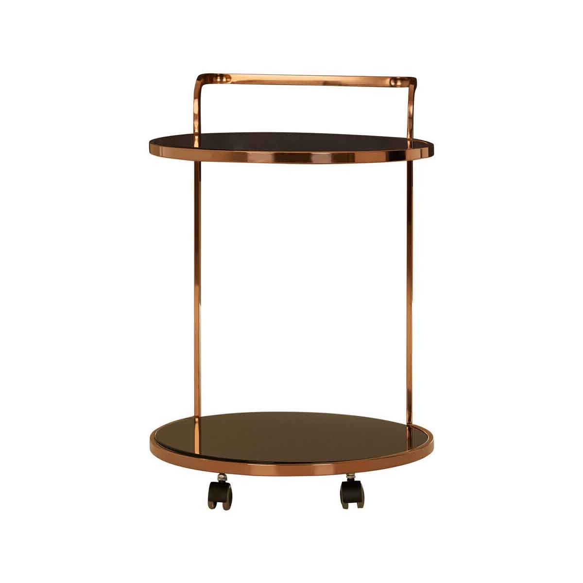 Ackley 2 Tier Rose Gold Finish Drinks Trolley