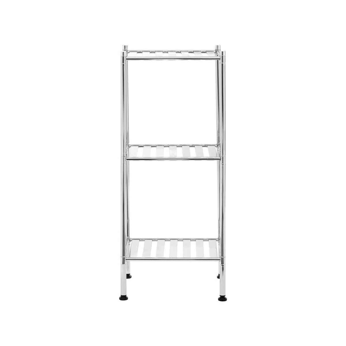 Micah 3 Tier Chrome Shelf Unit with Rubber Feet