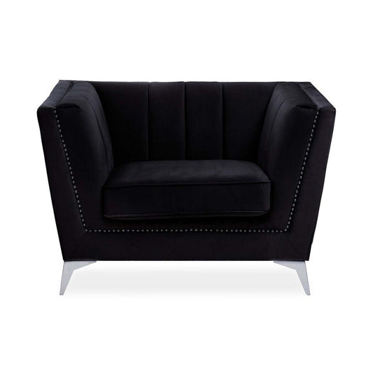 Hansa Black Velvet Chair