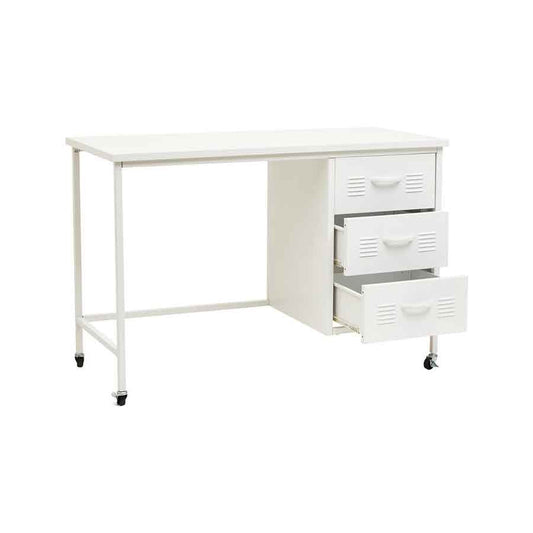 Academy Three Drawer White Desk