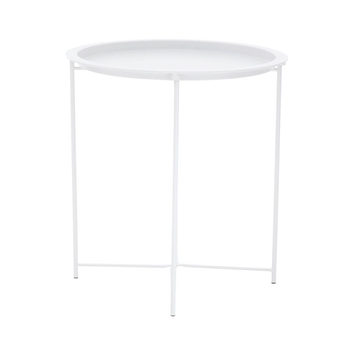 Acero Round White Side Table