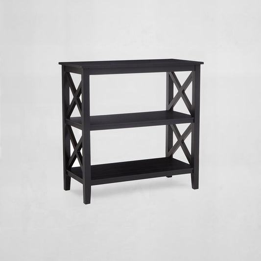 Heritage Three Shelf Black Bookcase
