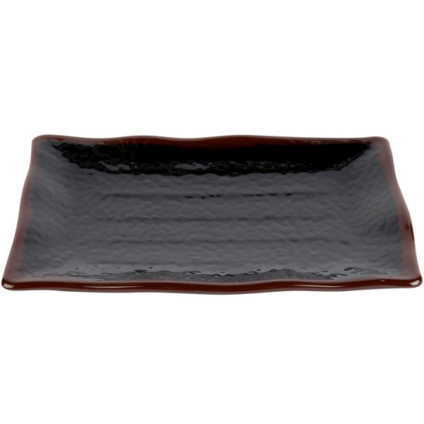 Tenmoku Rectangular Melamine Wave Plate 11 1/4" x 7 1/4" - Dozen