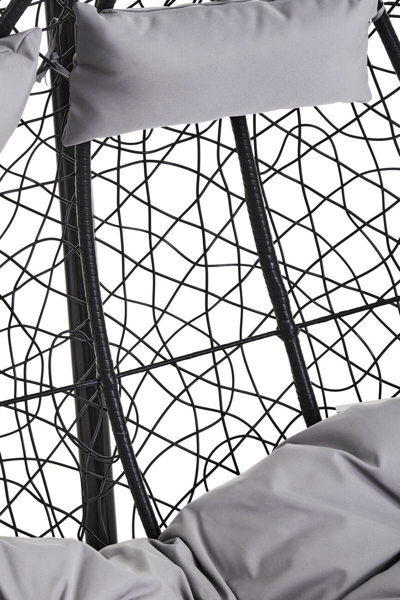 Goa Black Rattan Effect Double Hanging Chair