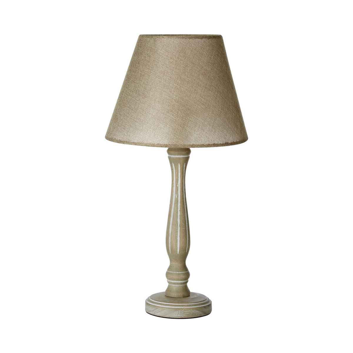 Maine Lined Wooden Candlestick Table Lamp