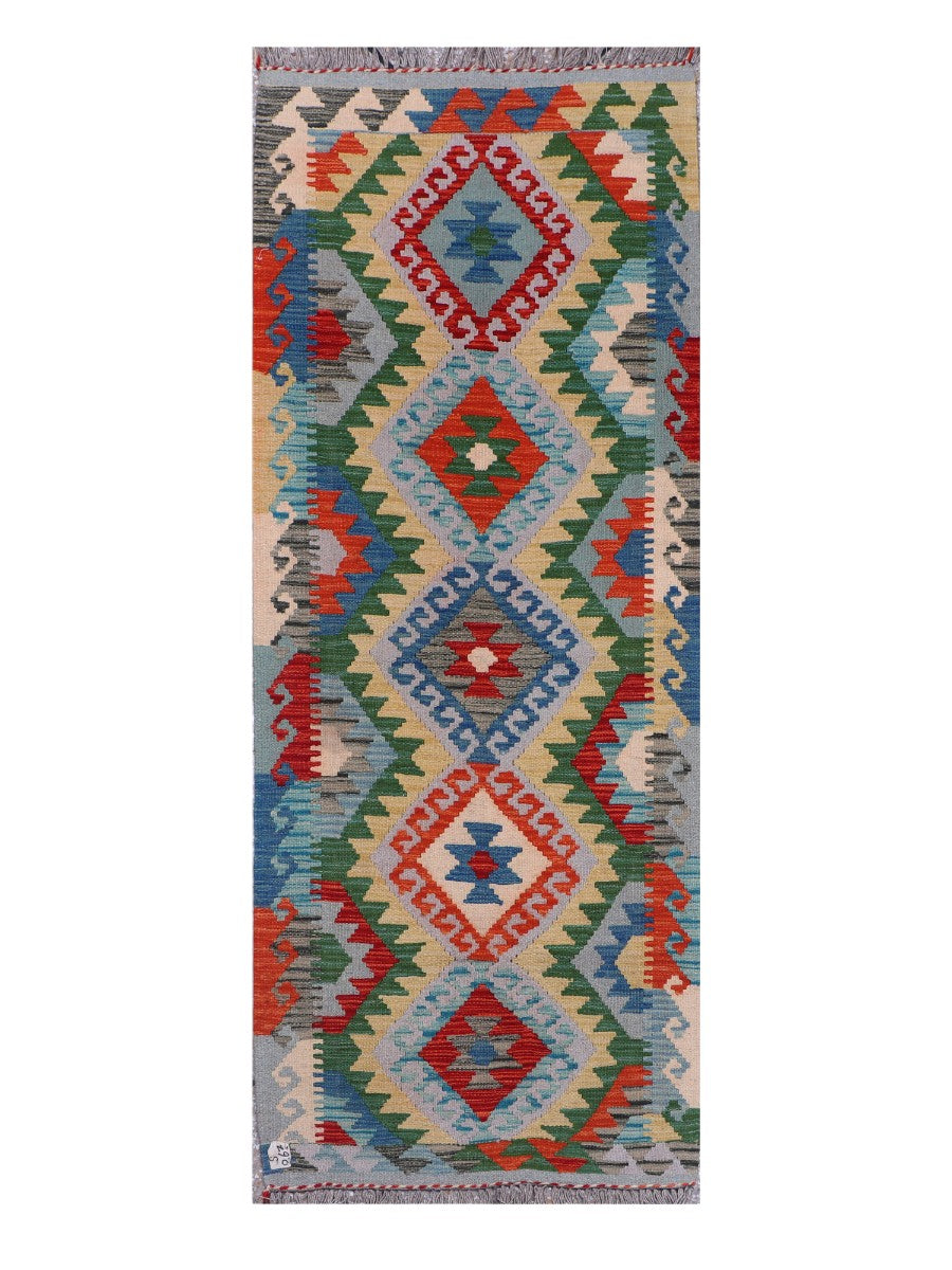 Maimana Afghanistan Kilim Rug - 204 x79 cm