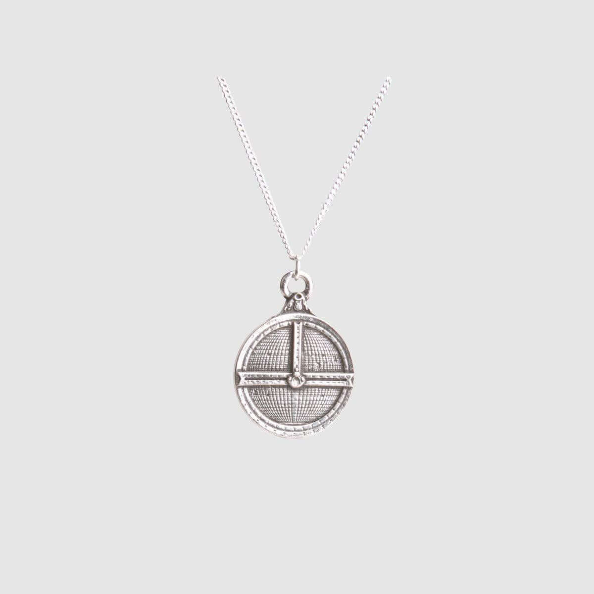 Hemisferium Miniature Rojas Astrolabe Pendant Chain (Silver Plated)