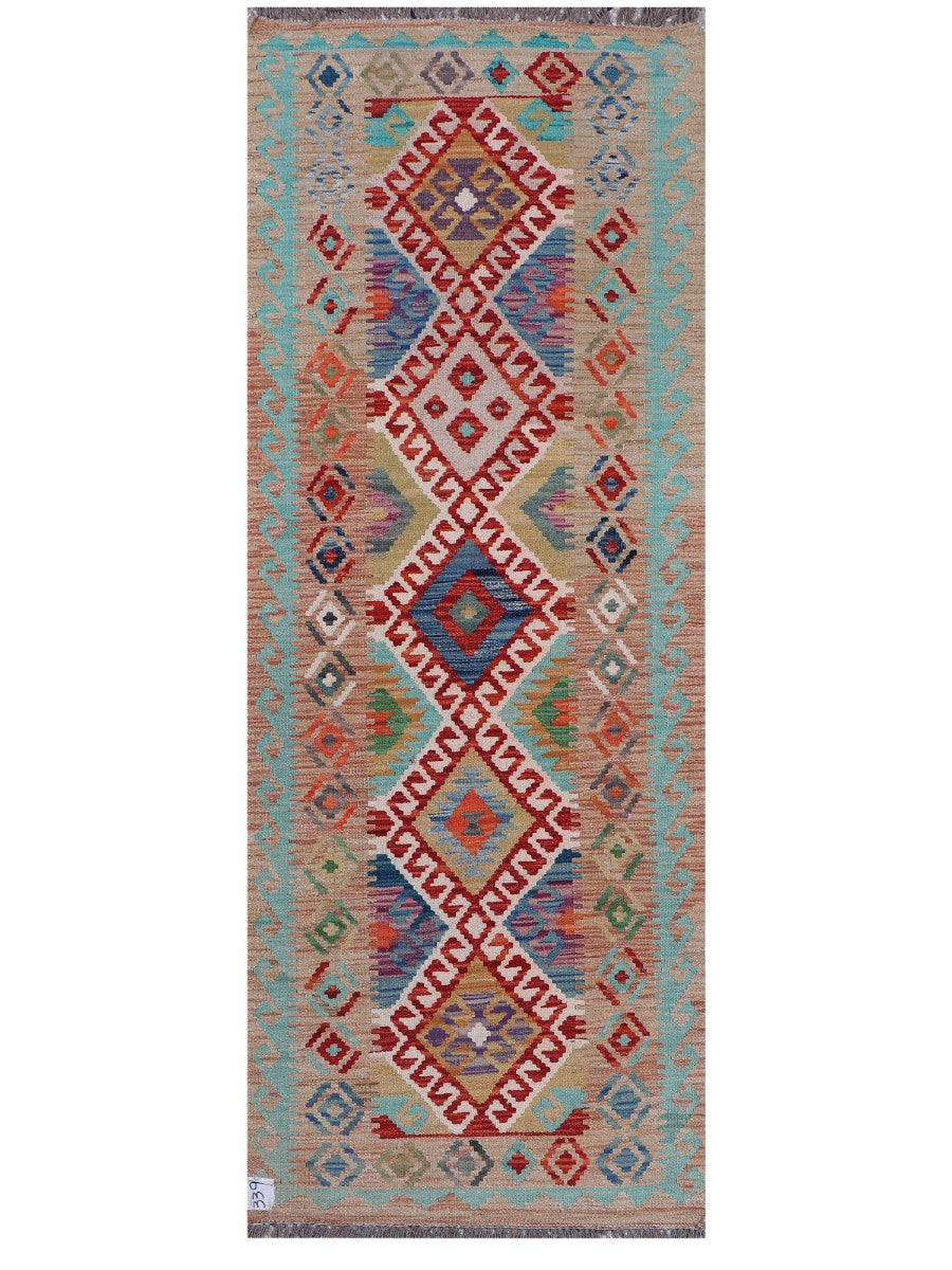 Maimana Afghanistan Kilim Rug - 204 x76 cm