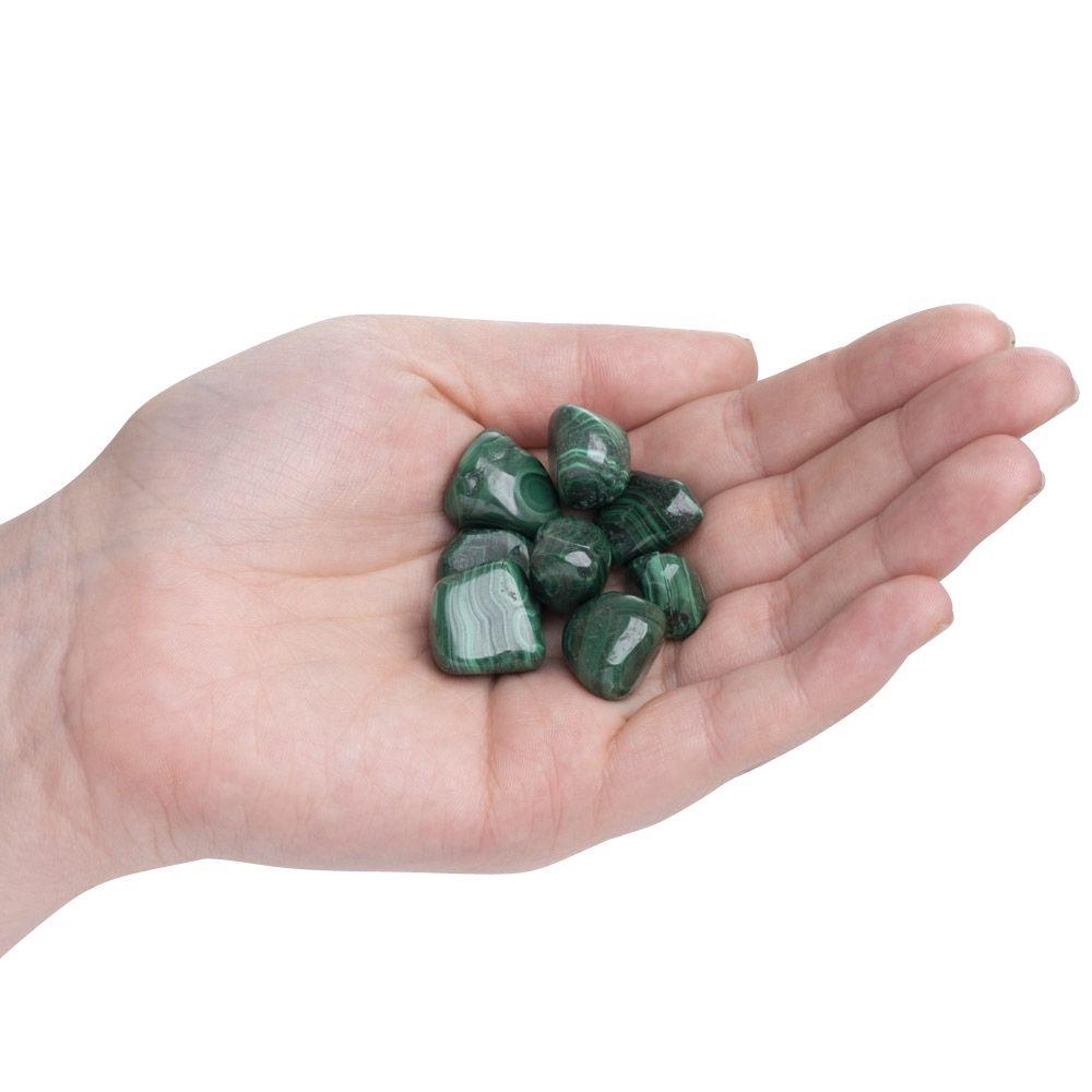 Green Banded Malachite Tumbled Semi-Precious Collectible Gemstones