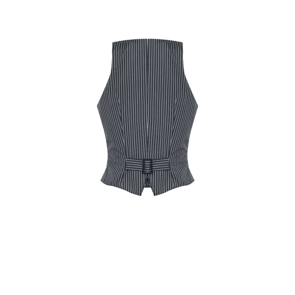 Dark in Love Gwyneth Dark Striped Corporate Goth Vest