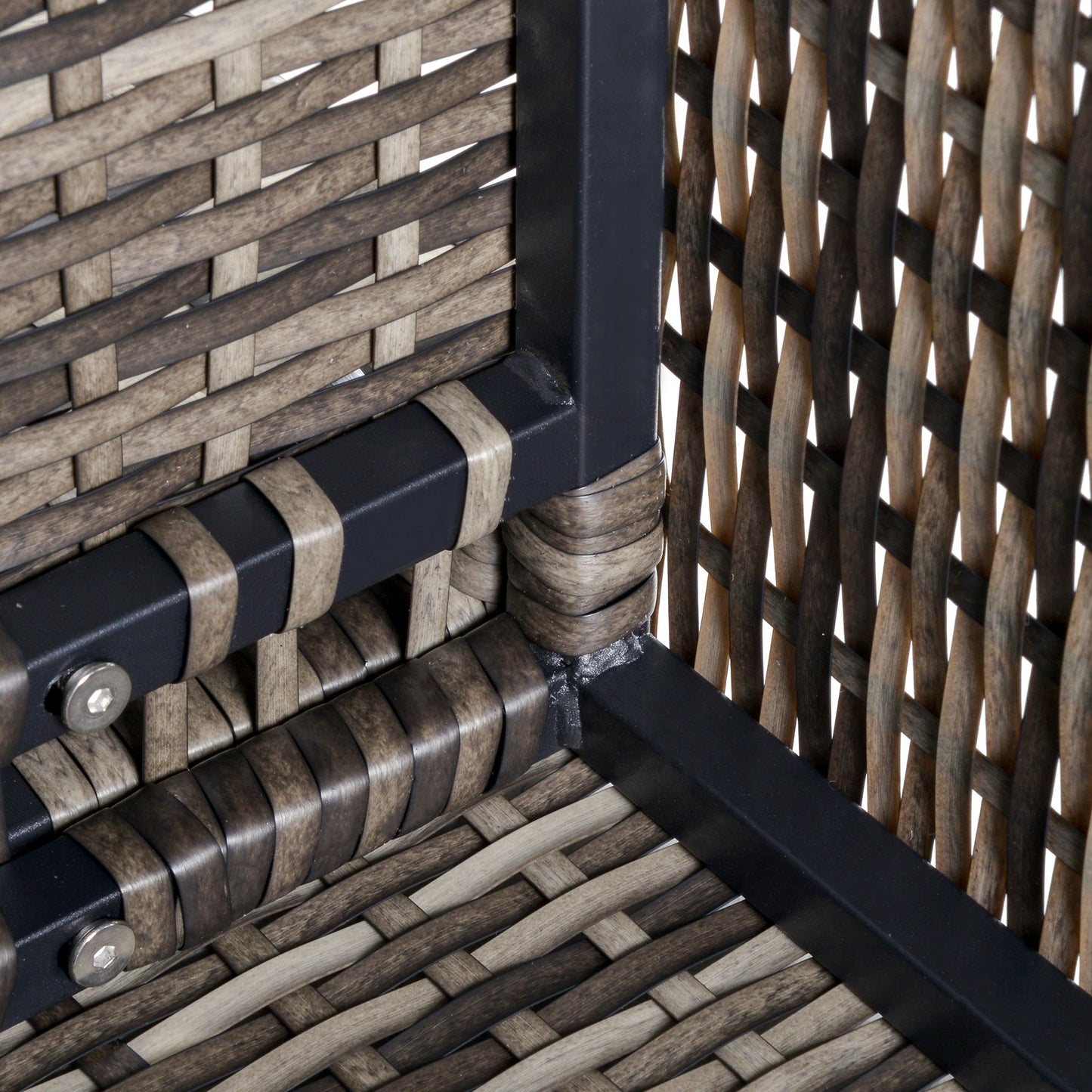 Outsunny Outdoor Garden Furniture Rattan Single Middle Sofa With Cushions For Backyard Porch Garden Poolside Deep Grey