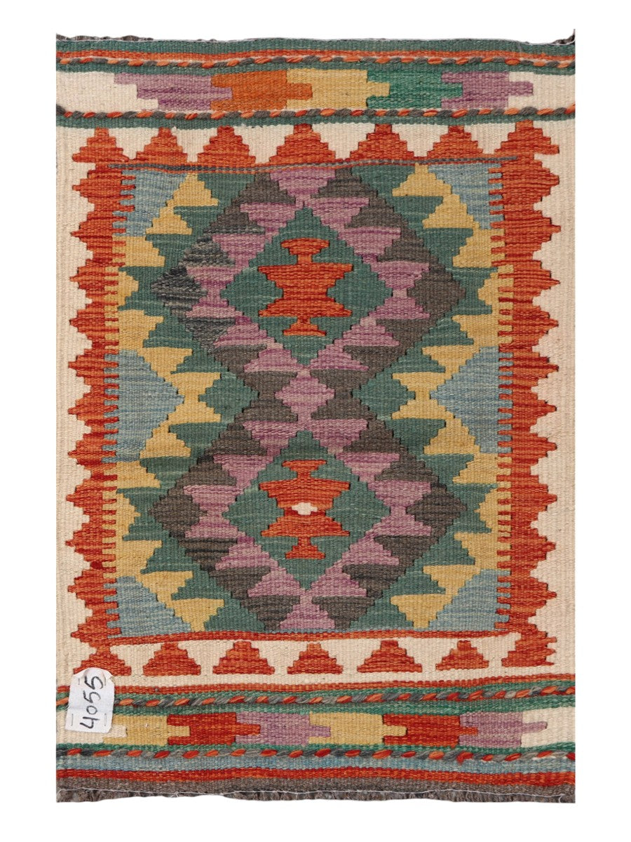 Maimana Afghanistan Kilim Rug - 82 x 55 cm