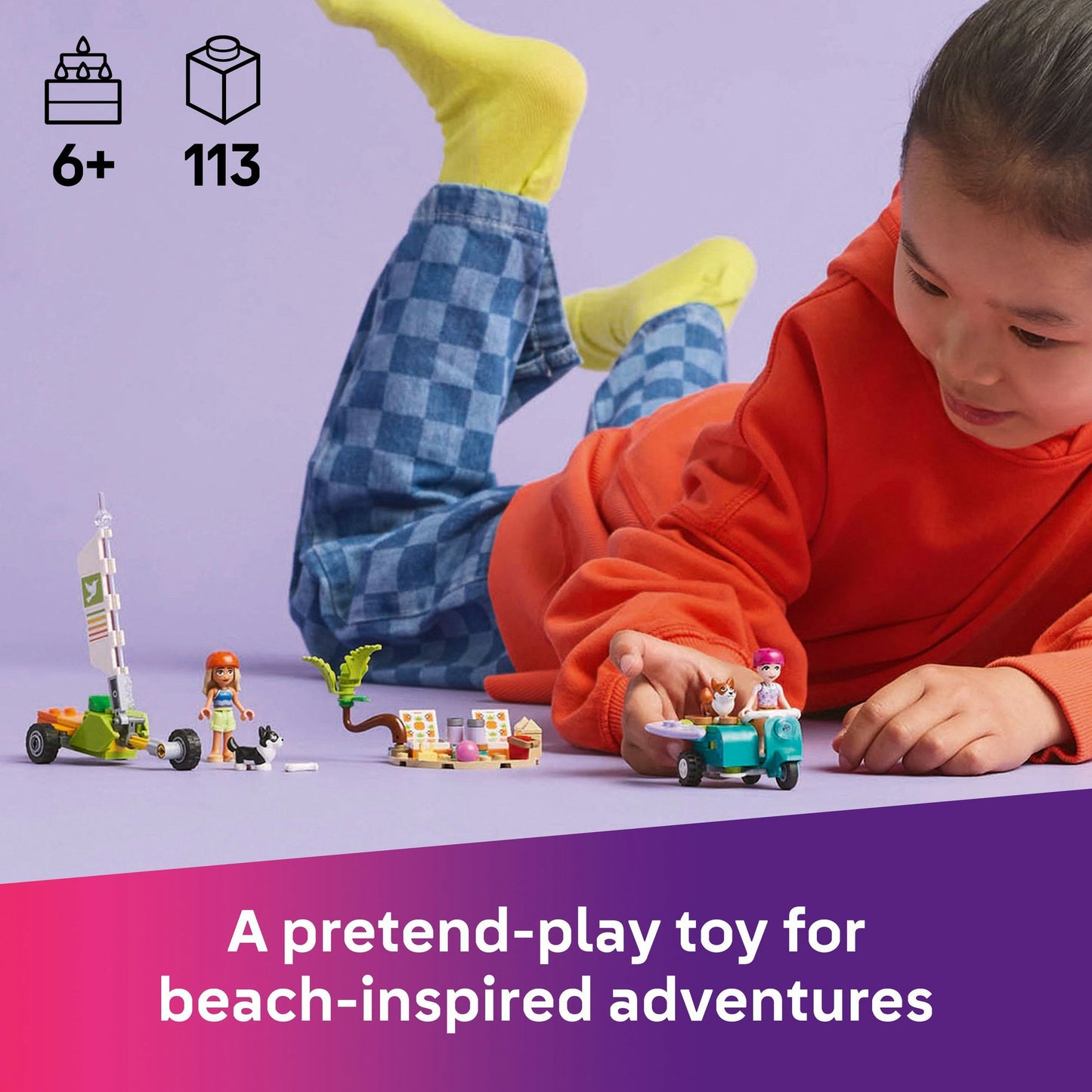 Lego Friends 42641 Surfing Dogs & Scooter Adventure Playset for Age 6+