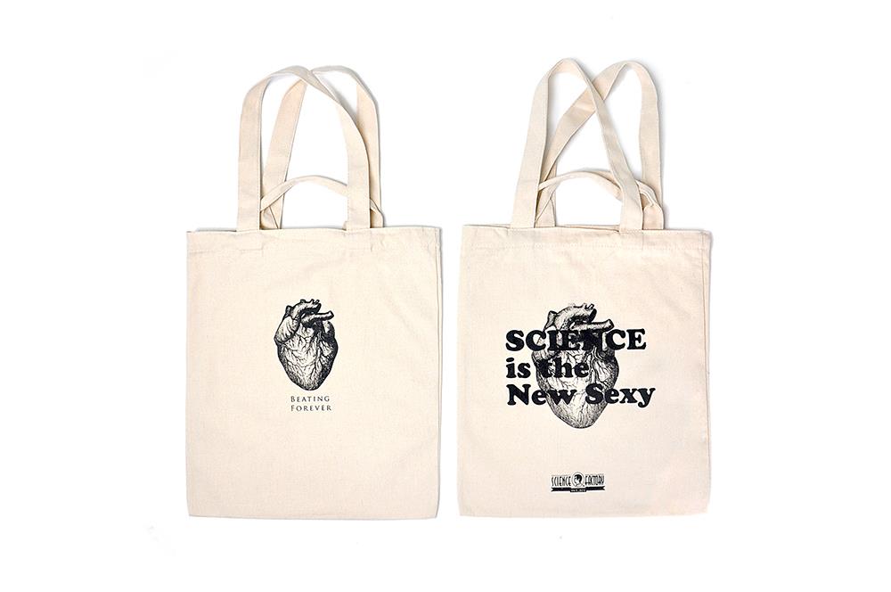 Mr Sci Glass Specimen Jar & Science Tote Bag Beating Forever (Heart)