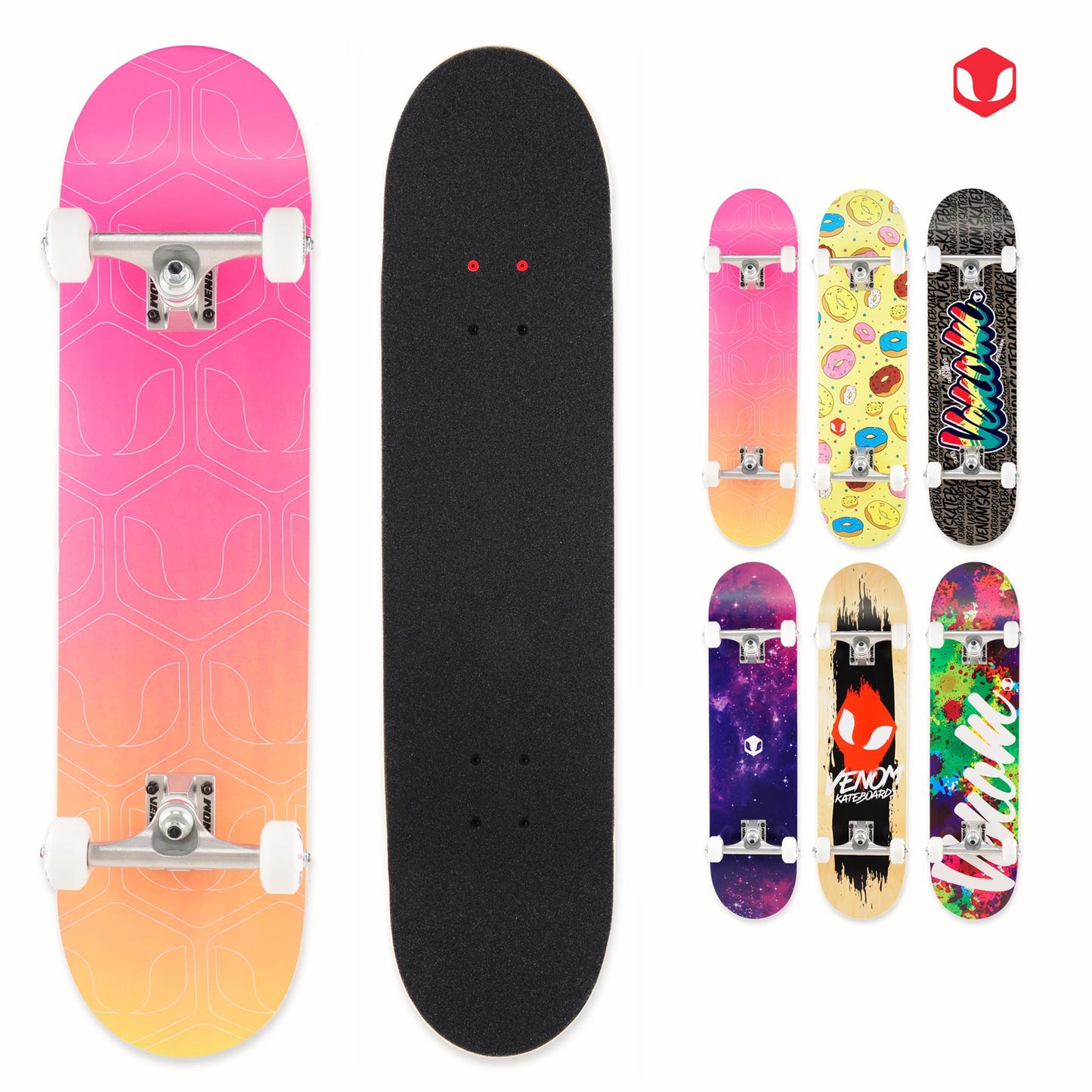 Venom Core Complete Skateboard - Outline Fade Pink - 7.75"