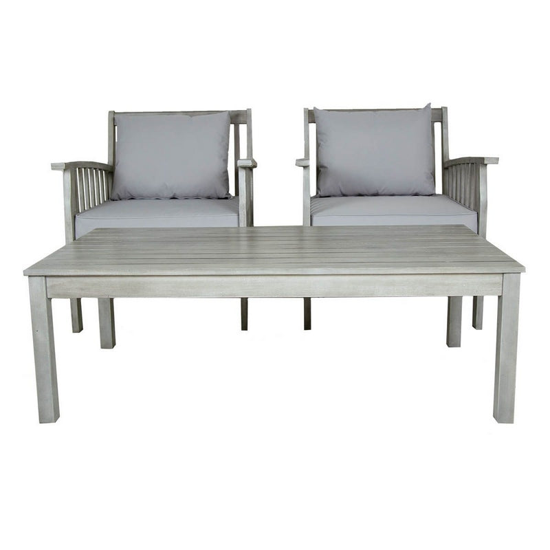 Eco Garden Furniture Set by Wensum - 4 Seats Grey Cushions