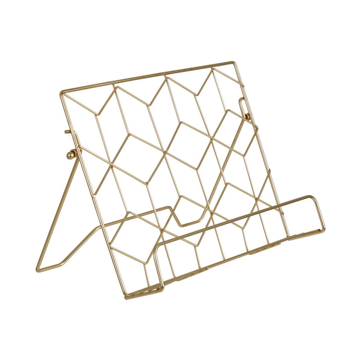 Vertex Contour Matte Gold Finish Cookbook Stand