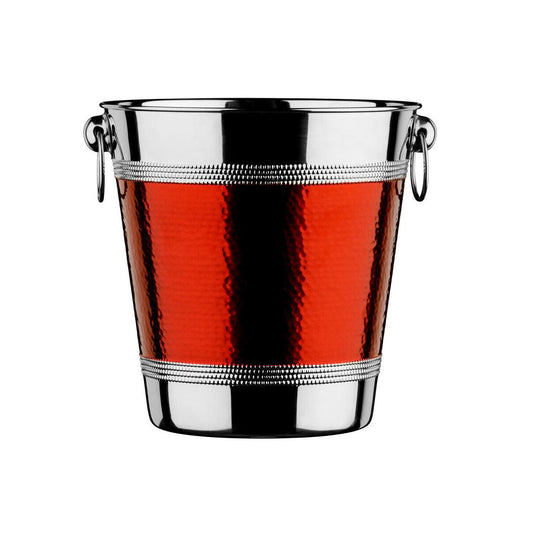 Hammered Red Band Wine Bucket