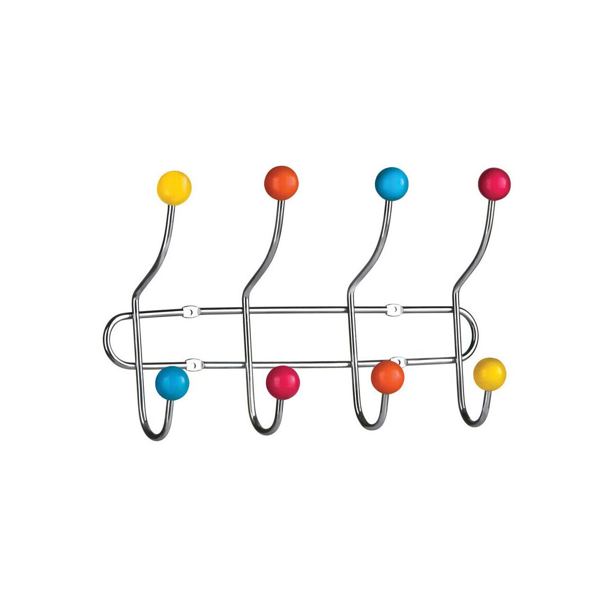 Jaxen Chrome 8 Hook Hanger With Multi Colour Plastic Balls
