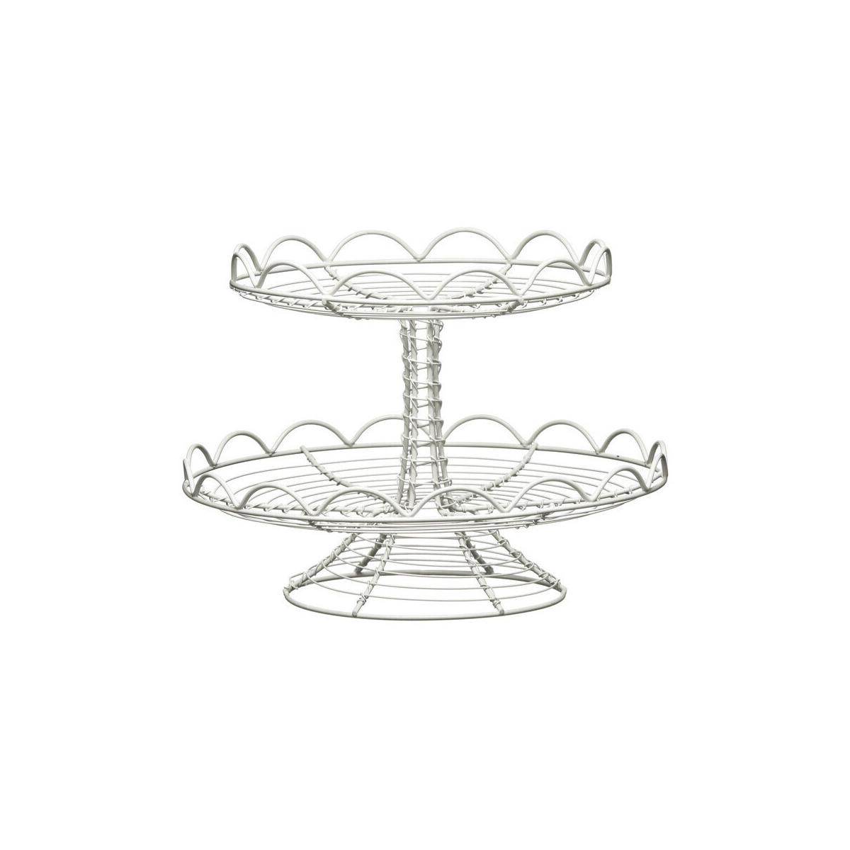 2 Tier Cream Wire Cake Stand