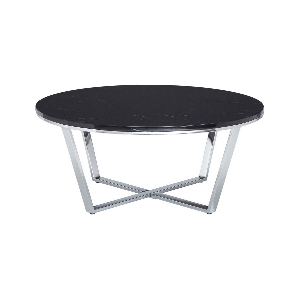 Allure Round Black Faux Marble Coffee Table