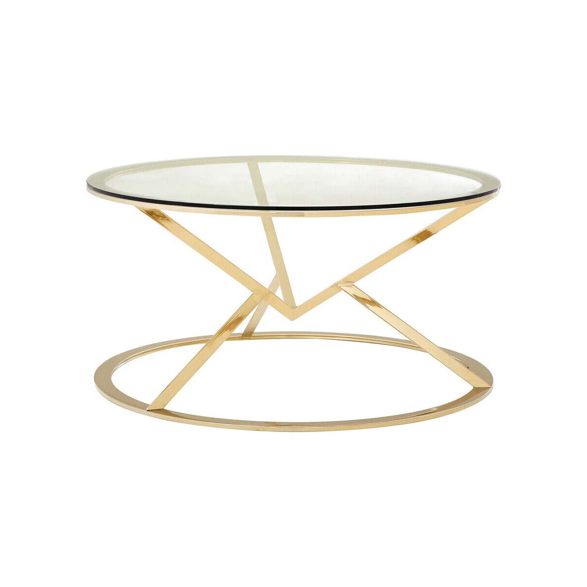 Allure Corseted Round Champagne Coffee Table