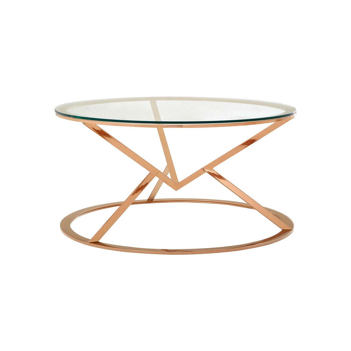 Allure Corseted Round Rose Gold Coffee Table