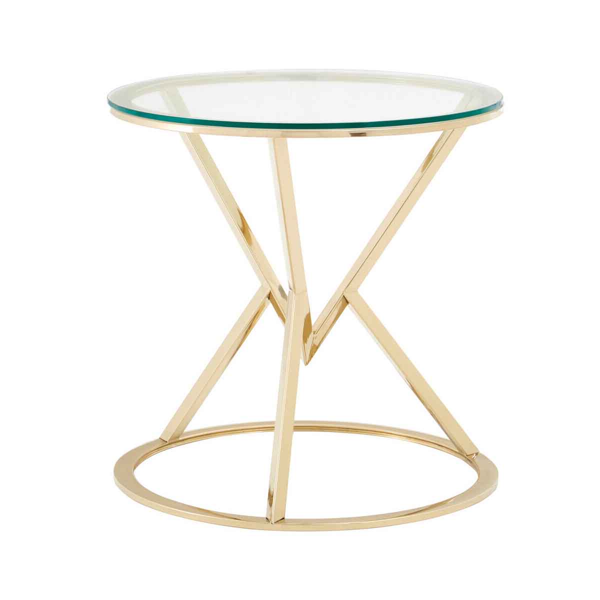 Allure Corseted Round Champagne End Table