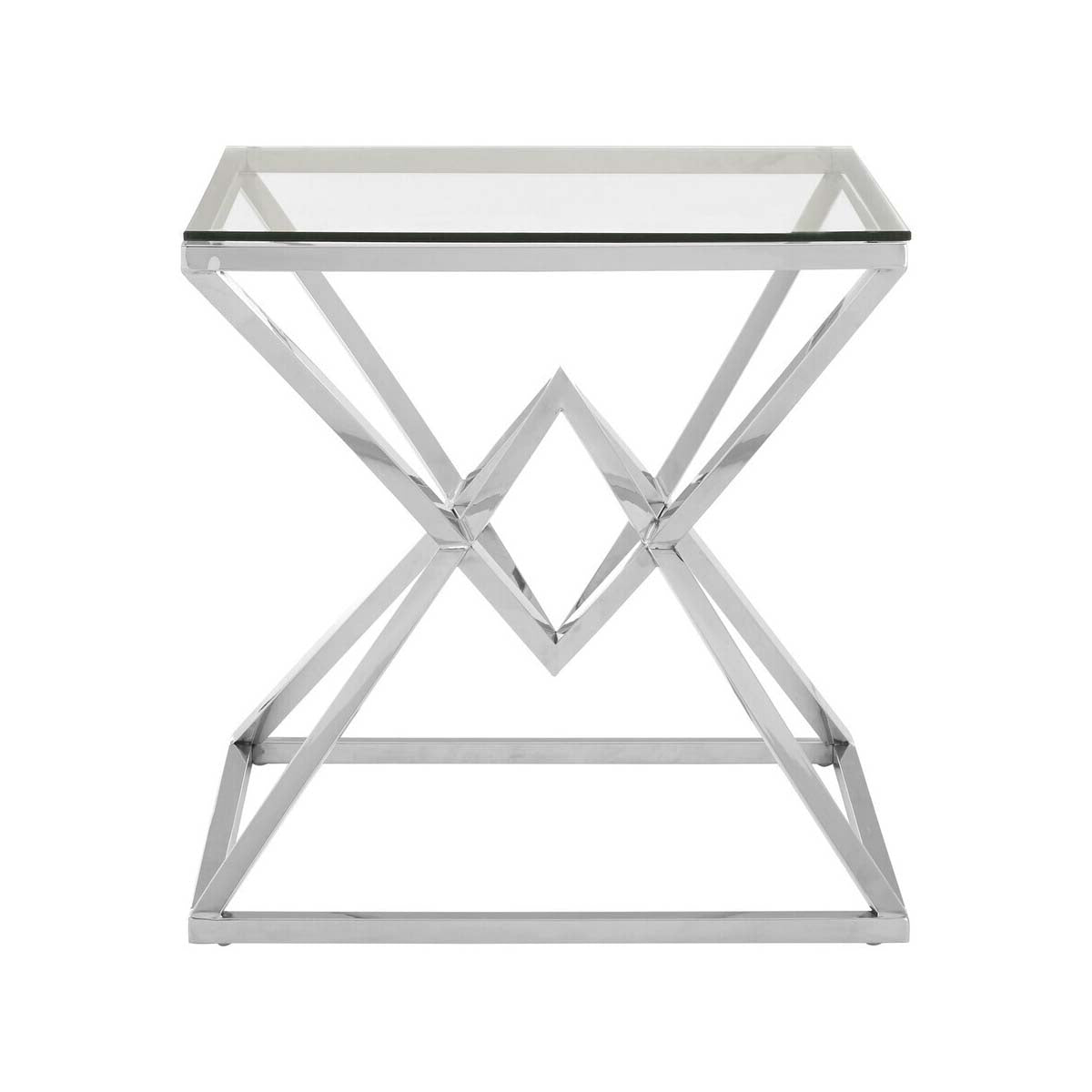 Allure Square Silver Finish End Table