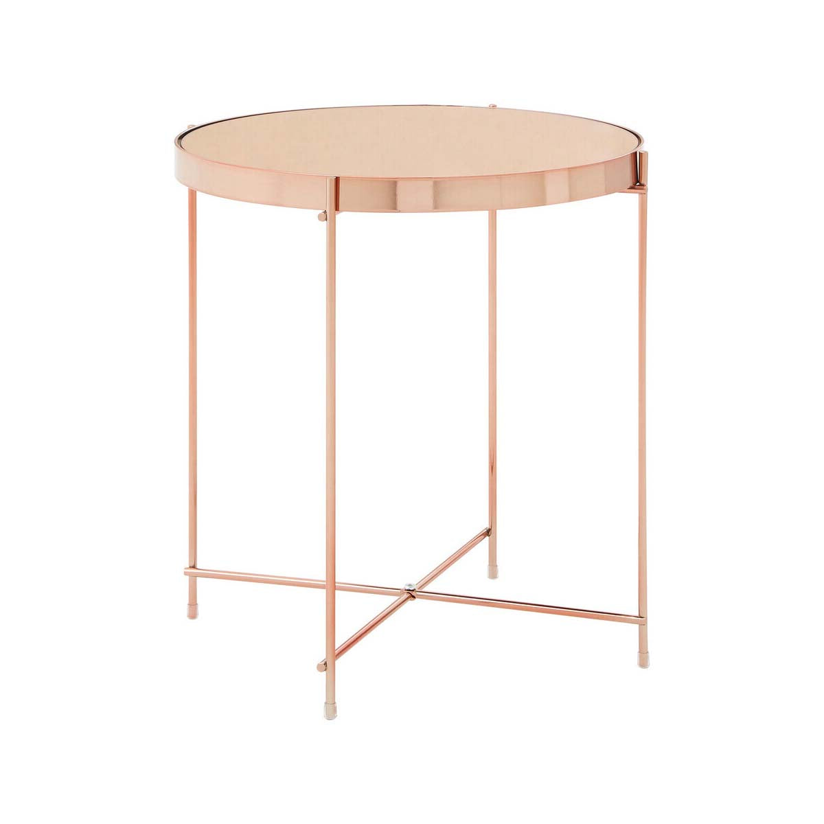 Allure Pink Mirror Low Side Table