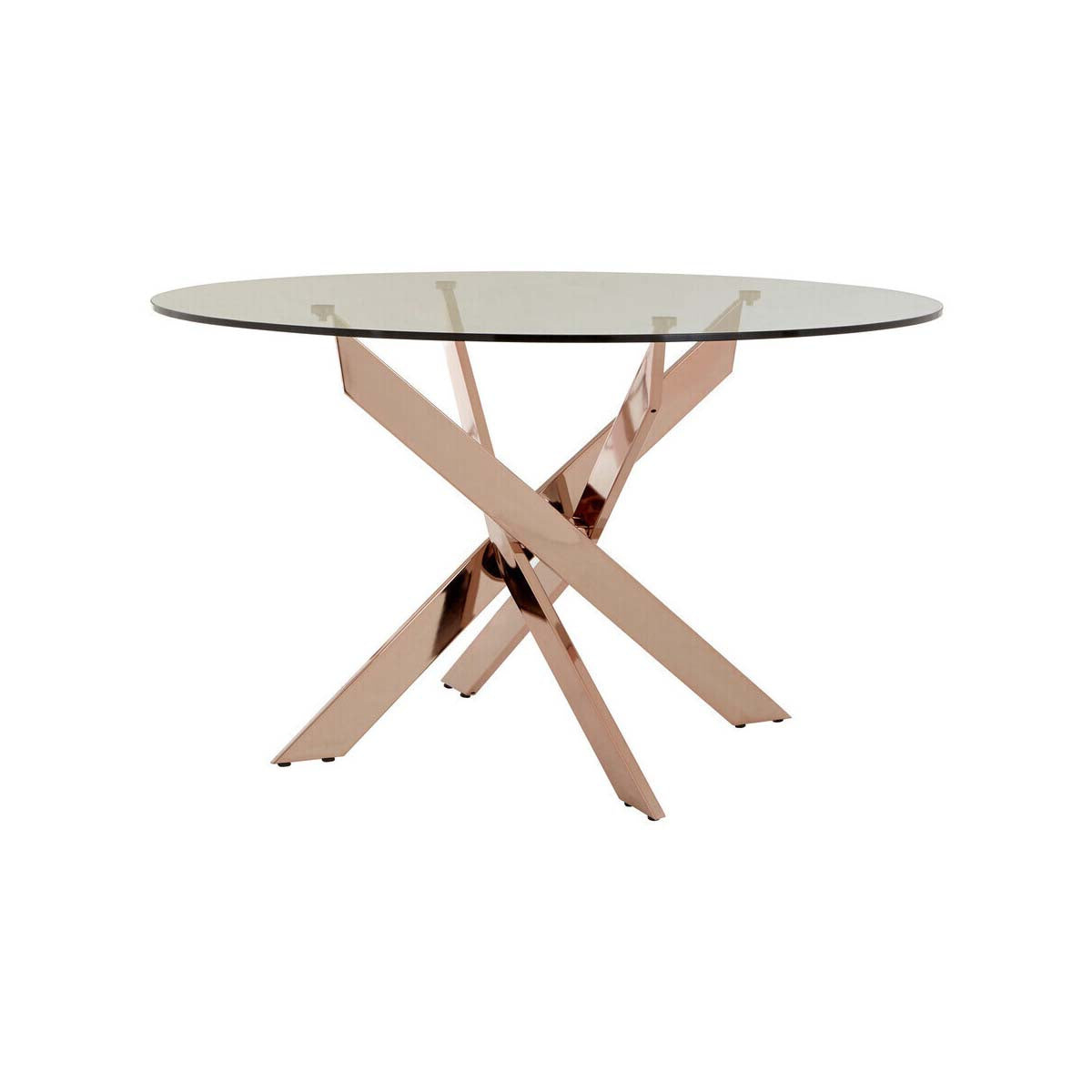 Allure Round Dining Table with Intersected Rose Gold Legs