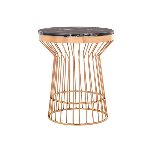 Alvaro Copper Finish Round Side Table