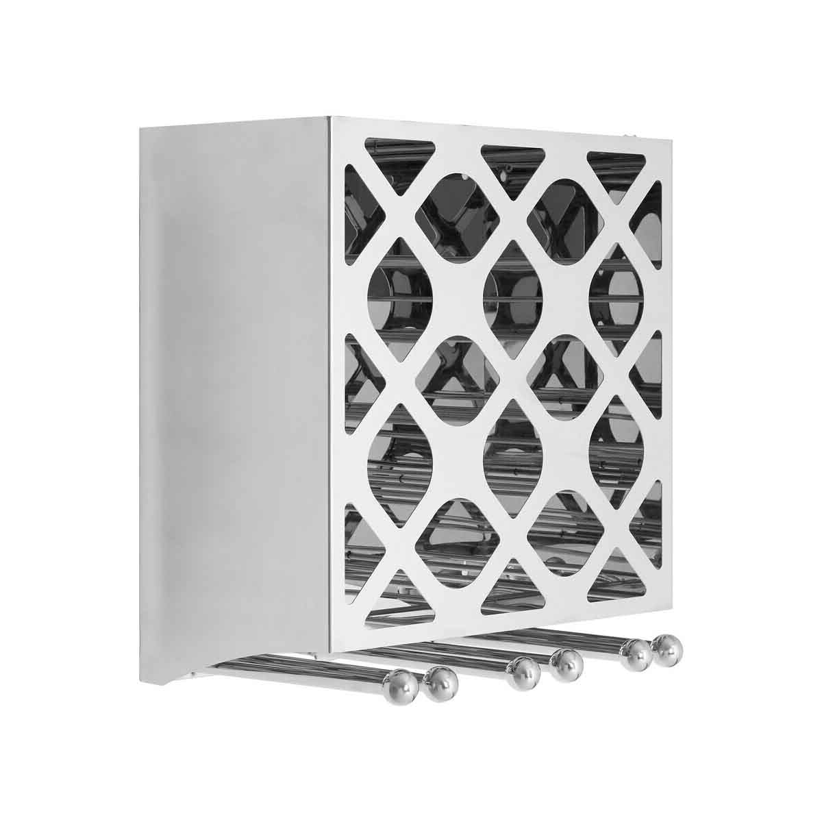 Novo 12 Bottle Silver Finish Wine Rack