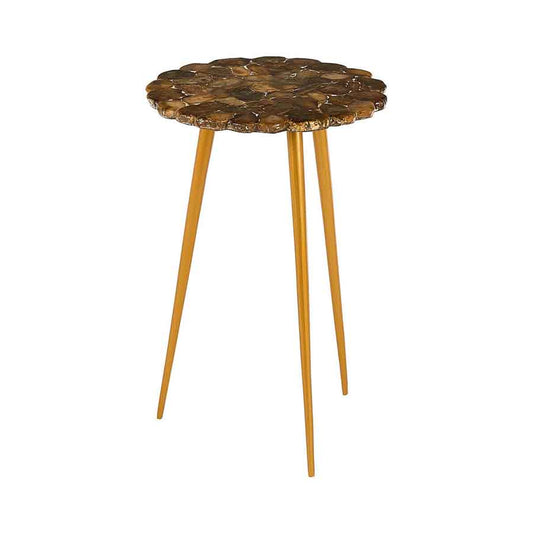 Relic Round  Side Table with Agate Top