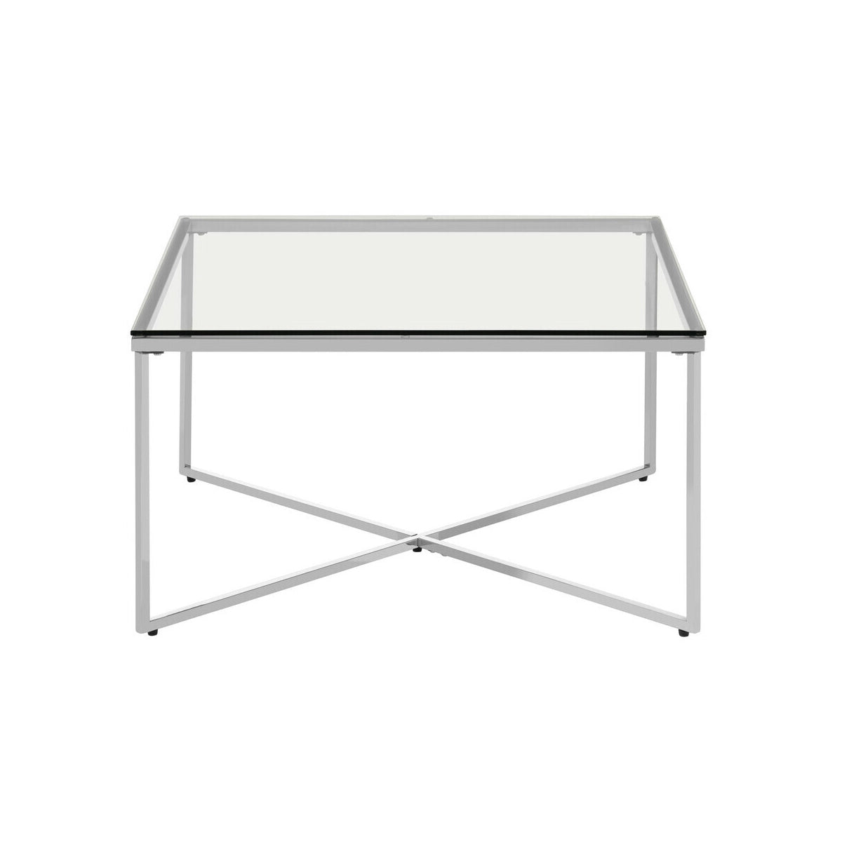 Allure Silver Finish Cross Base Coffee Table