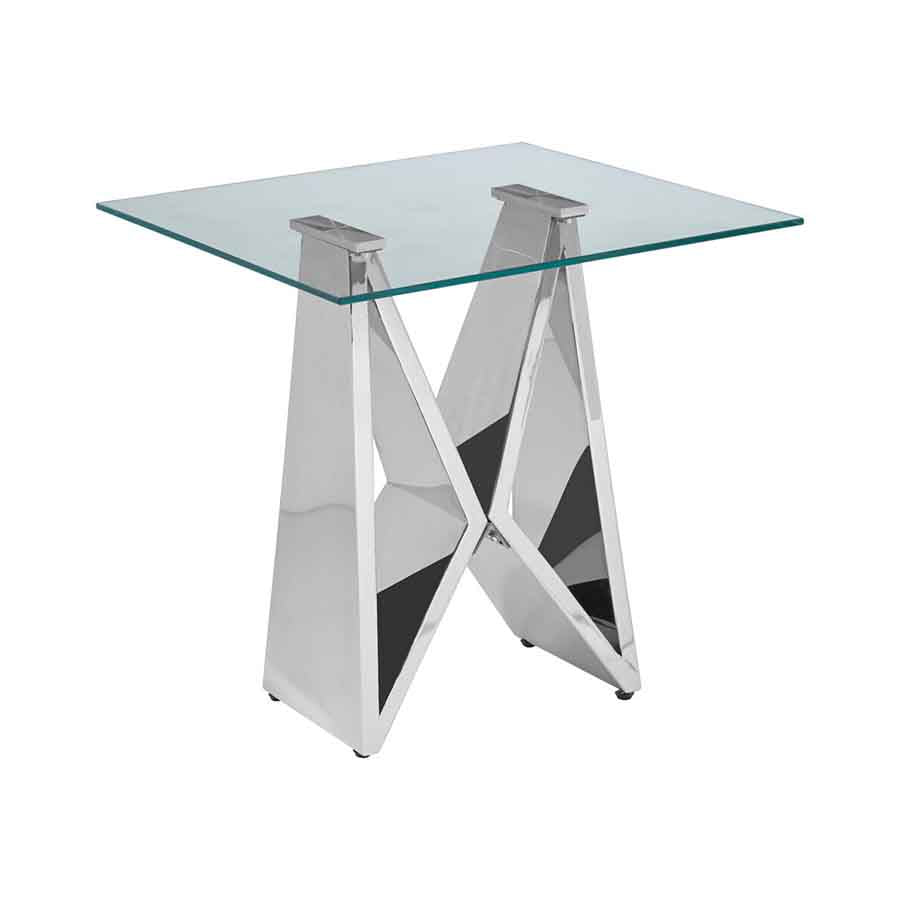 Allure Chrome Wing Base End Table