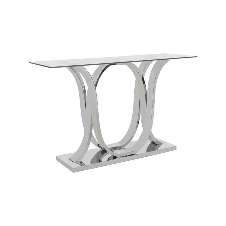 Allure Chrome Curved Base Console Table