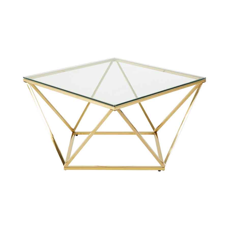 Allure Gold Finish Twist Coffee Table.