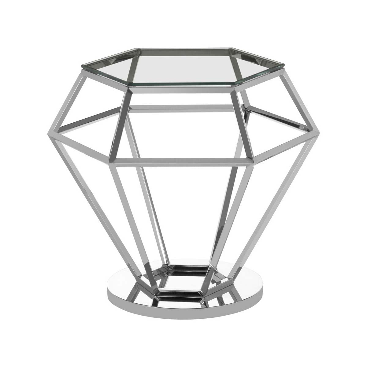 Allure Silver Finish Diamond End Table
