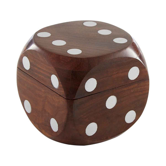 Churchill Games Sheesham Wood Dice Box with 5 Dice
