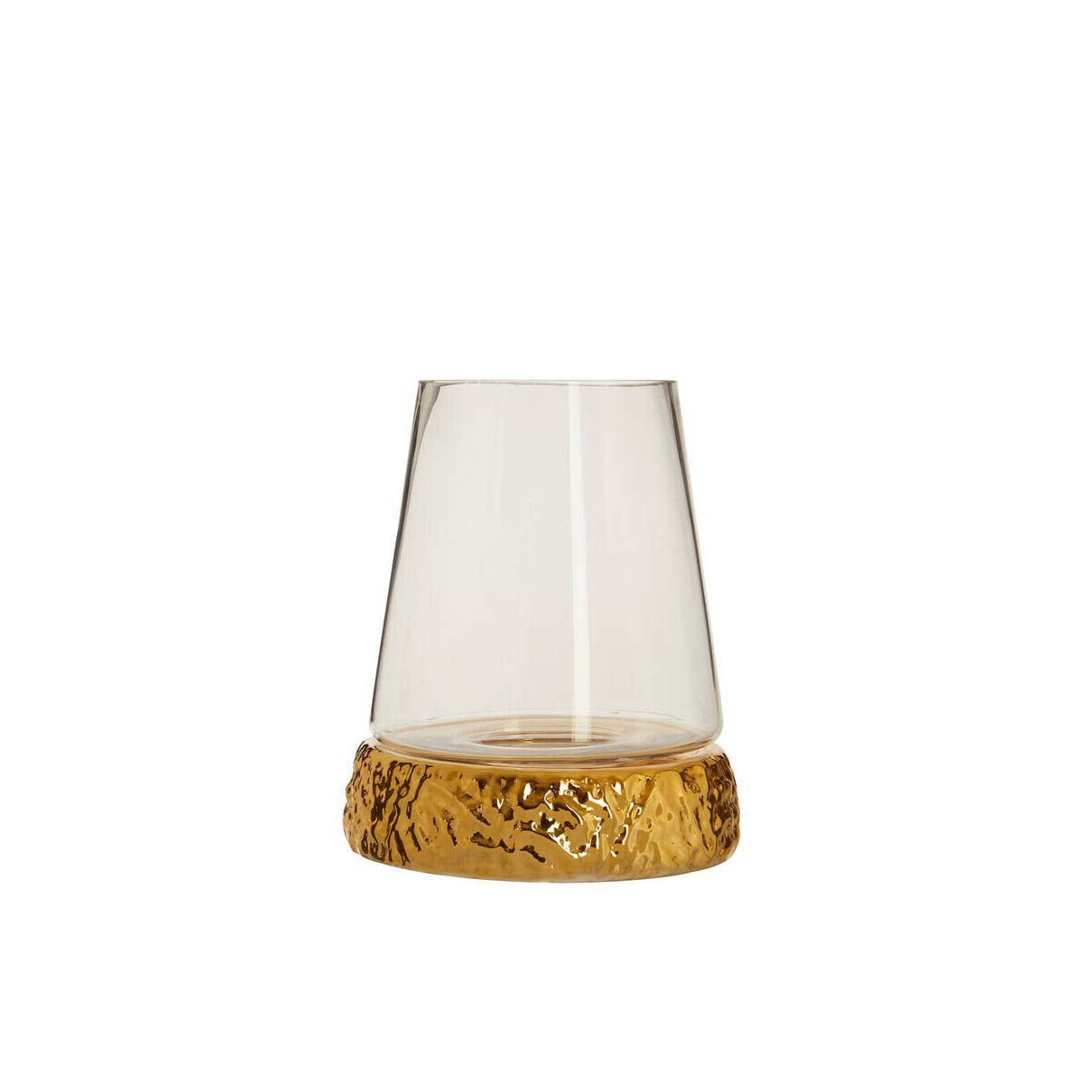 Martele Small Hurricane Gold Candle Holder