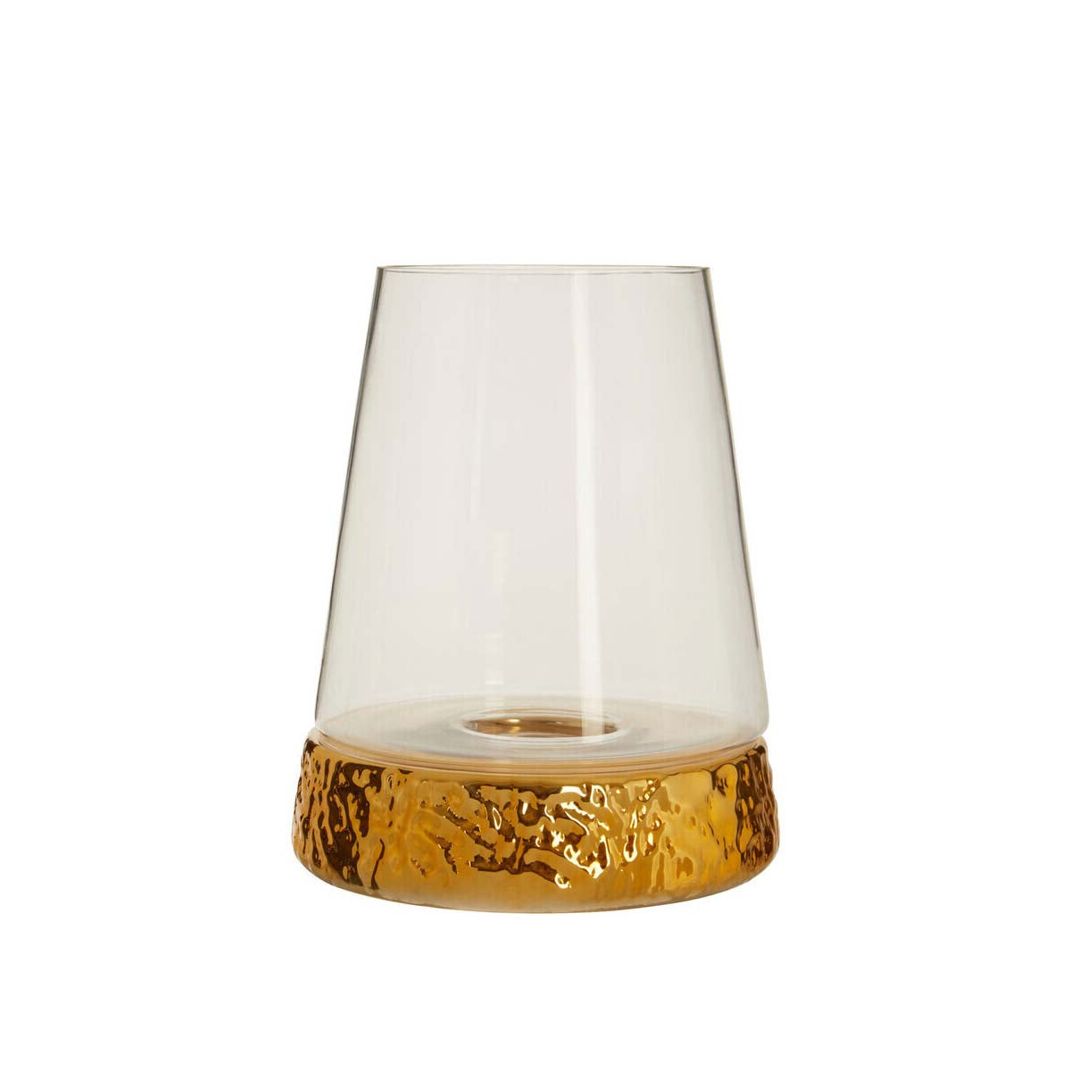 Martele Large Hurricane Gold Candle Holder