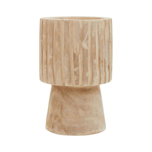 Arlo Engraved Wooden Vase