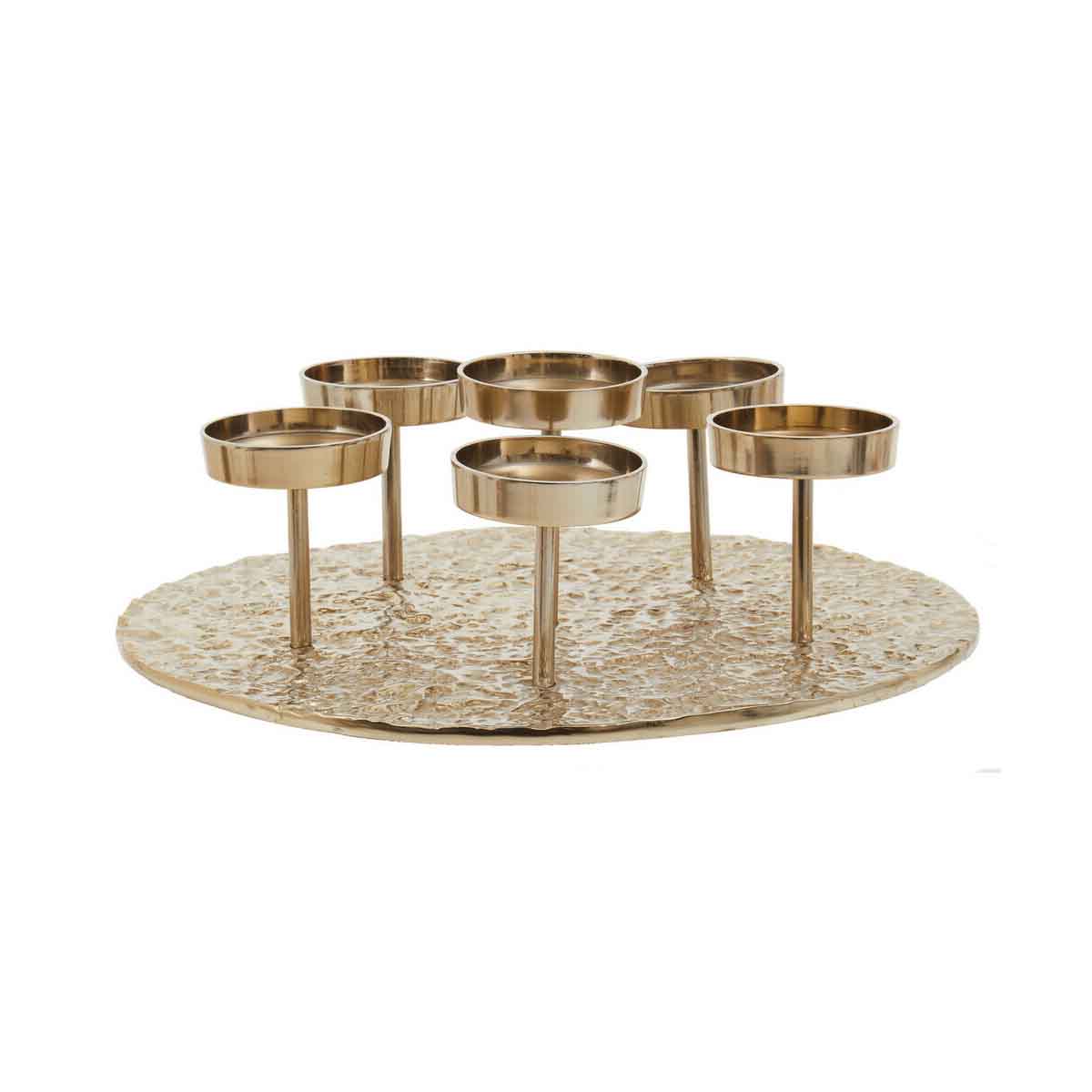 Akola Gold Round Six Pillar Candle Holder