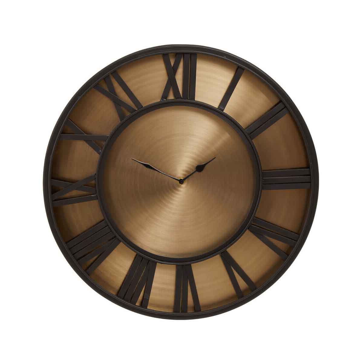 Mateo Black and Antique Gold Large Wall Clock