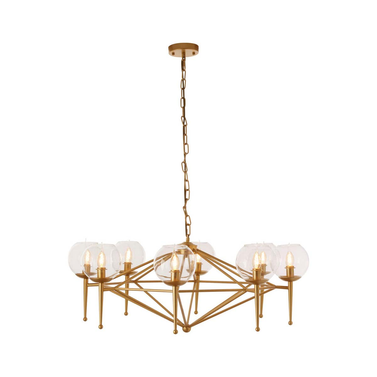 Abira Gold 8 Arm Geo Pendant Lamp