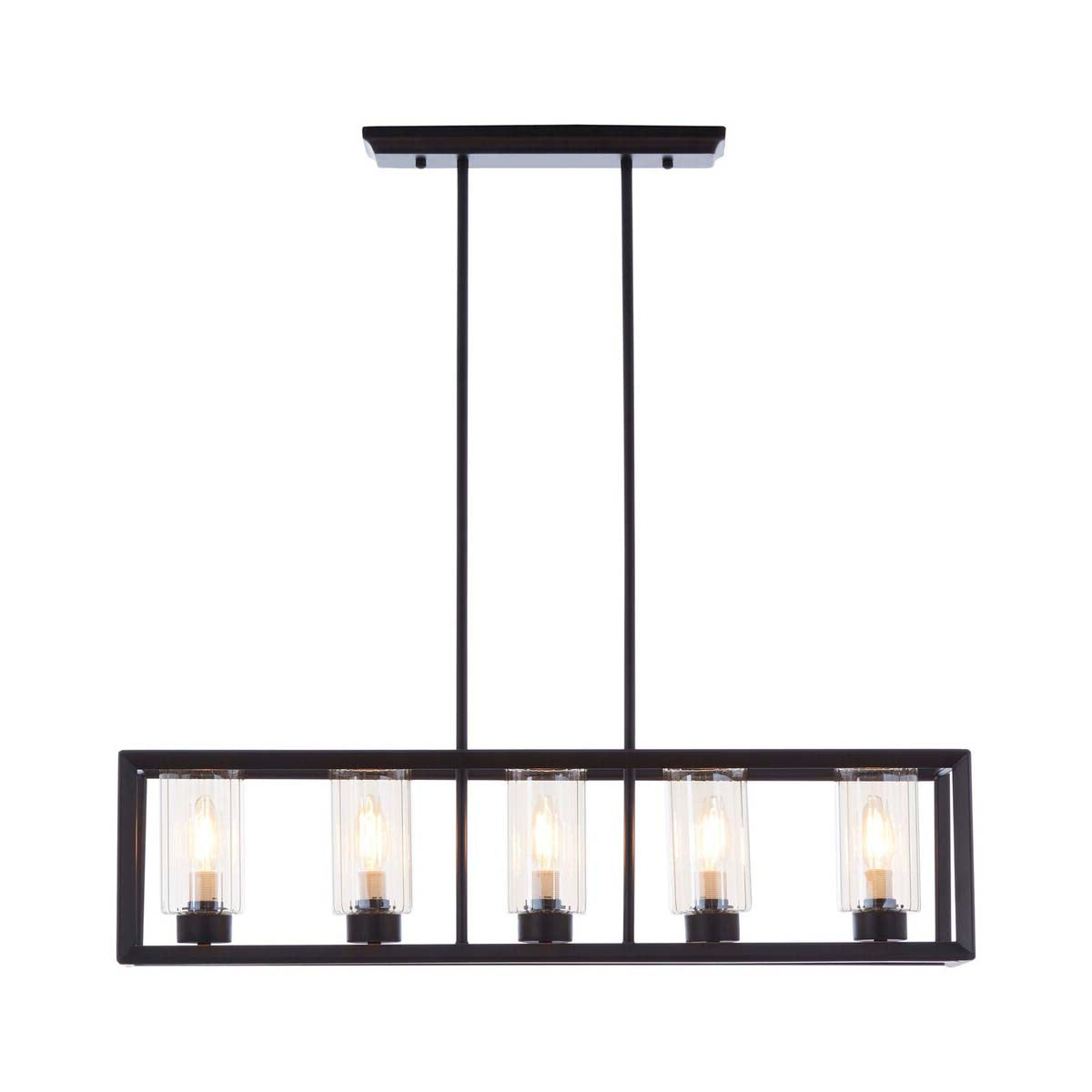 Aliko 5 Bulb Matte Black Ceiling Light