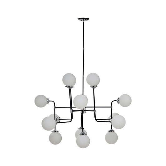 Abira Black And Chrome 16 Arm Pendant Light